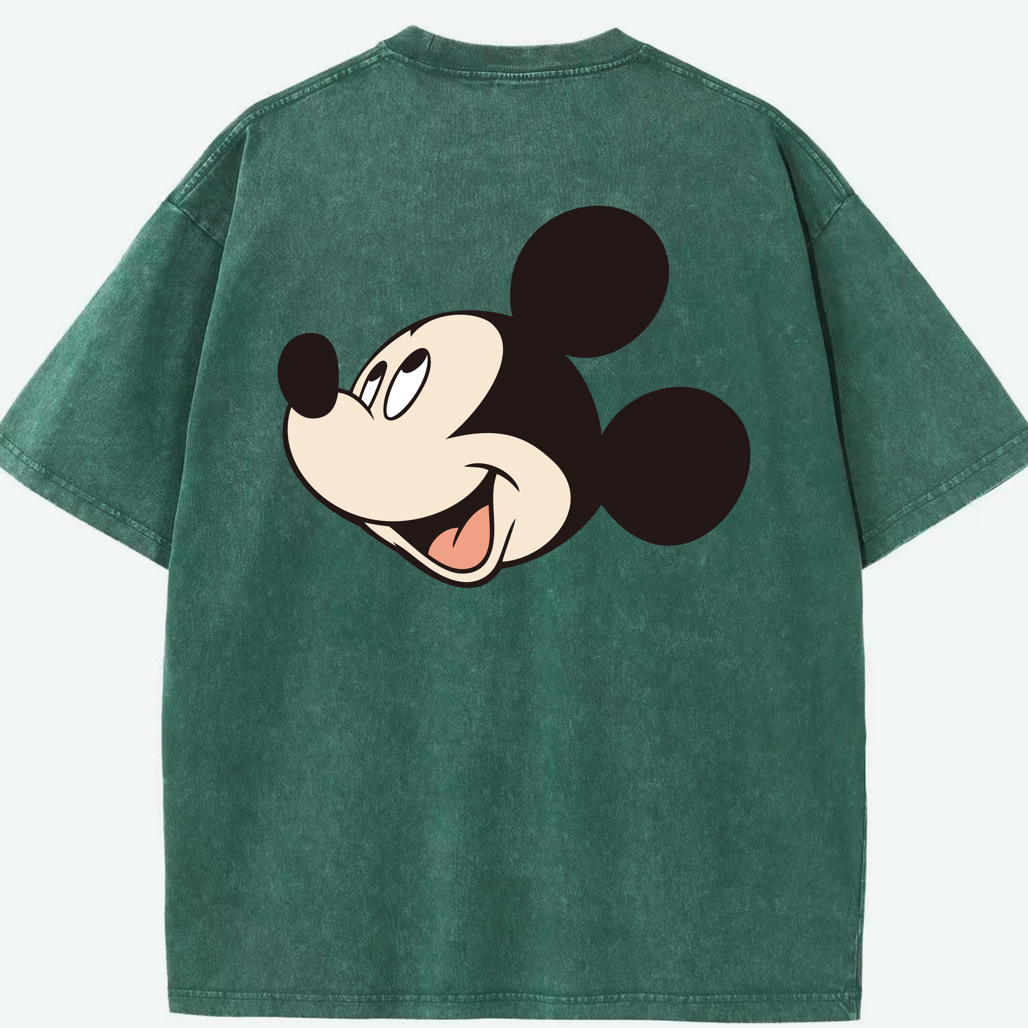 （画像用） ミッキーマウス Mickey Mouse 綿100% ヴィンテージ風 半袖Tシャツ（背面プリント）